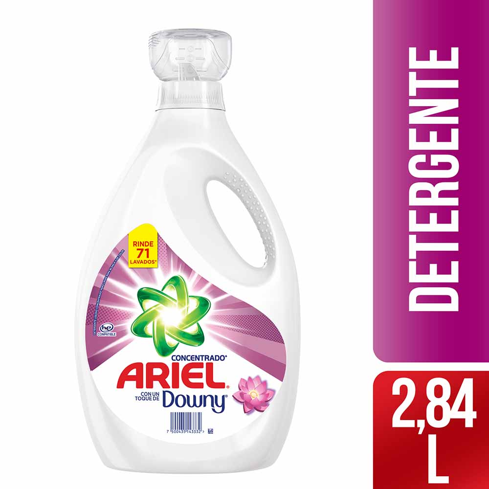 Detergente Líquido ARIEL con un Toque de DOWNY Botella 2.84L