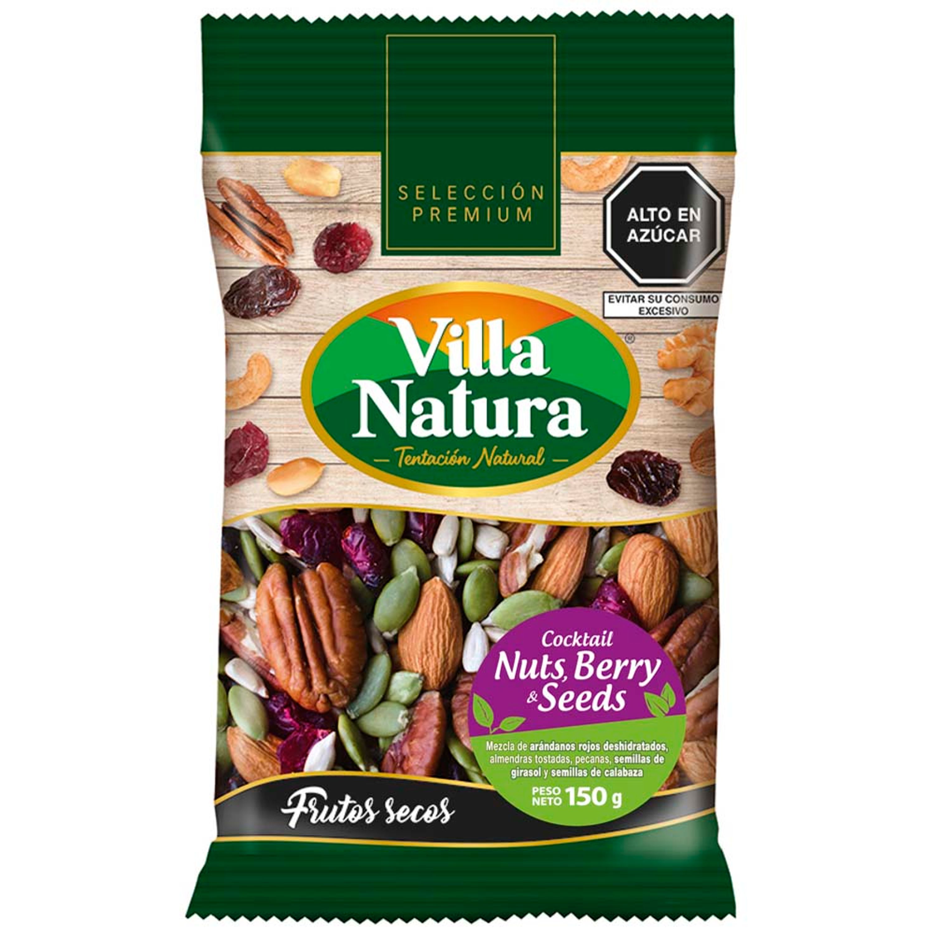 Cocktail de Nueces VILLA NATURA Berry & Seeds Bolsa 150g - Shopstar