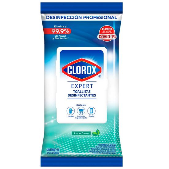 Toallitas Desinfectantes CLOROX Expert Fresh Paquete 15un