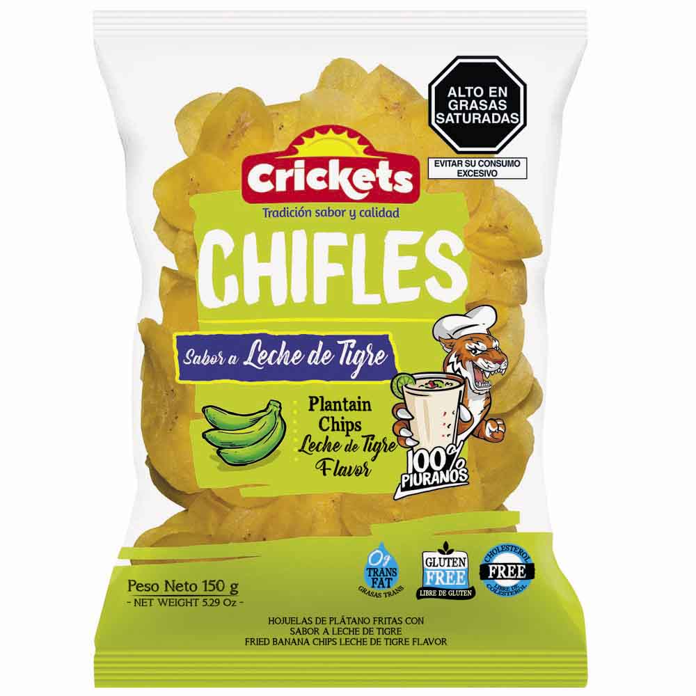 Chifle Salado CRICKETS Sabor Leche de Tigre Bolsa 150g