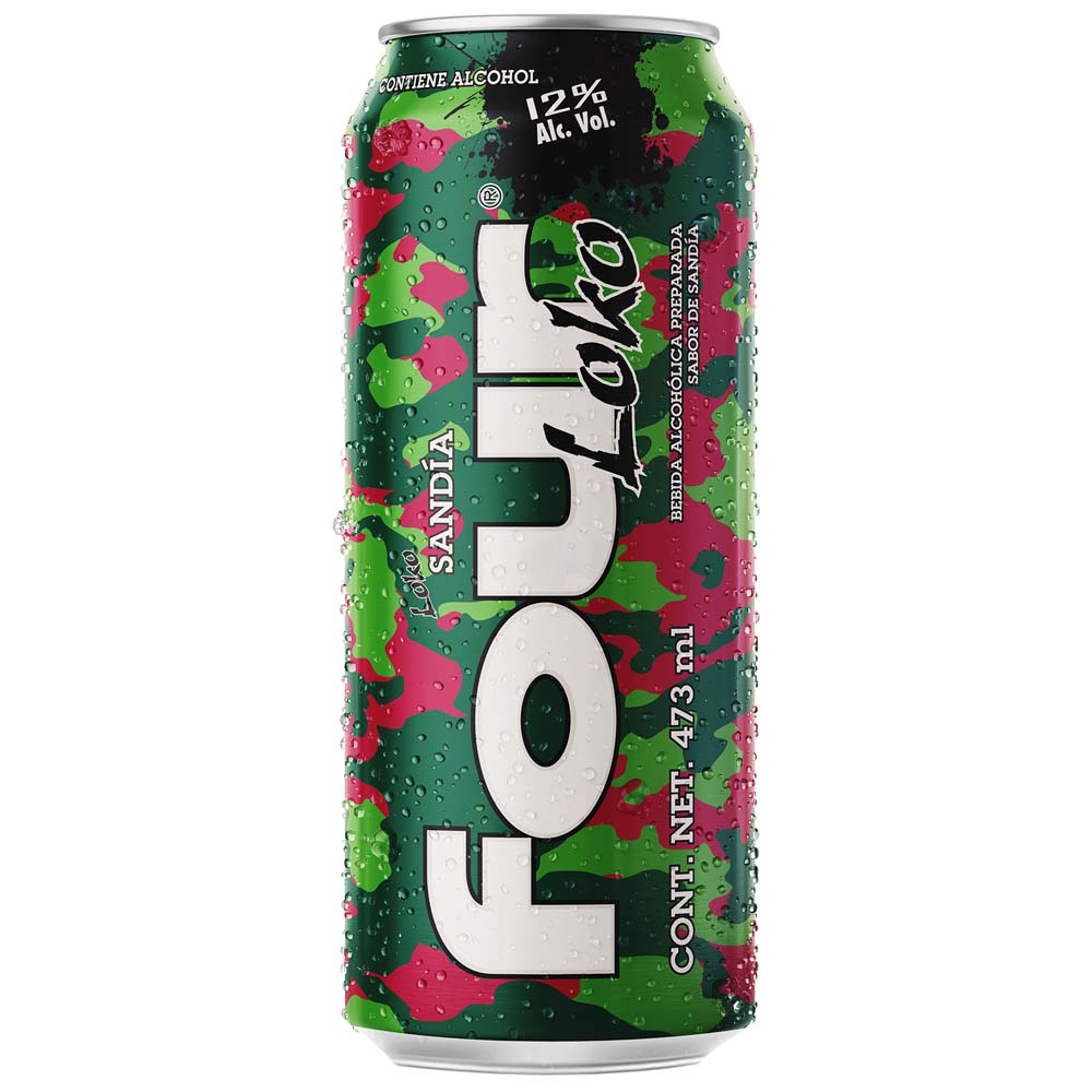 Bebida Alcohólica Preparada FOUR LOKO Sabor Sandia Lata 473ml