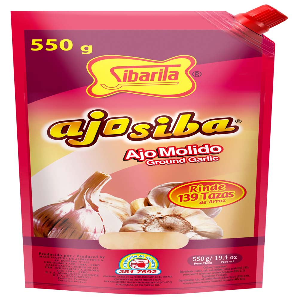 Ajo Molido SIBARITA Ajo Siba Doypack 550g