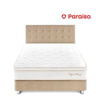 Juego de Dormitorio Paraíso Royal Prince 2 Plazas Champagne + 2 almohadas viscoelásticas + protector