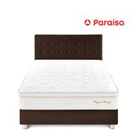 Juego de Dormitorio Paraíso Royal Prince 2 Plazas Chocolate + 2 almohadas viscoelásticas + protector