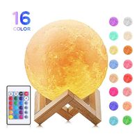 Lámpara Luna 3D 16 Colores con Control Remoto y Táctil 15cm