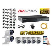Kit 7 Cámaras de Seguridad Hikvision Full Hd 1080P mas Cable Hdmi