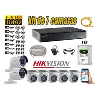 Kit 7 Cámaras de Seguridad Hikvision Full Hd 1080P mas Disco 1Tb Completo