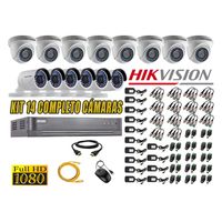 Kit 14 Cámaras de Seguridad Hikvision Full Hd 1080P mas Cable Hdmi