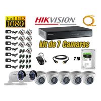 Kit 7 Cámaras de Seguridad Hikvision Full Hd 1080P mas Disco 2Tb Hdmi P2P