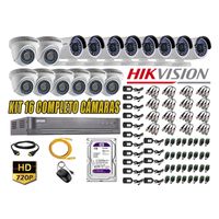 Kit 16 Cámaras de Seguridad Hikvision Hd 720P mas Disco 1Tb Wd Hdmi P2P