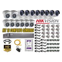 Kit 16 Cámaras de Seguridad Hikvision Hd 720P mas Disco 1Tb Hdmi P2P