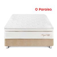 Cama Paraíso Royal Cloud 2 Plazas Champagne + 2 almohadas viscoelásticas + protector