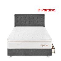 Juego de Dormitorio Paraíso Royal Cloud con cajones 1.5 Plazas + 1 almohada viscoelástica + protector