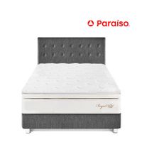 Juego de Dormitorio Paraíso Royal Cloud 1.5 Plazas Acero + 1 almohada viscoelástica + protector