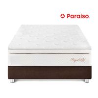 Cama Paraíso Royal Cloud 1.5 Plazas Chocolate + 1 almohada viscoelástica + protector