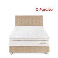 Juego de Dormitorio Paraíso Royal Cloud 2 Plazas Champagne + 2 almohadas viscoelásticas + protector
