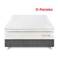 Cama Paraíso Royal Cloud King Acero + 2 almohadas viscoelásticas + protector