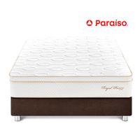Cama Paraíso Royal Prince Queen Chocolate + 2 almohadas viscoelásticas + protector