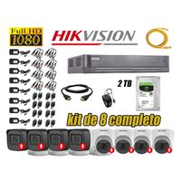 Kit 8 Cámaras de Seguridad Hikvision Audio Incorporado Full HD 1080p
