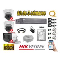 Kit 3 Cámaras de Seguridad Hikvision 3 Camara Audio Incorporado Full HD 2mp