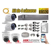 Kit 4 Cámaras de Seguridad Hikvision 02 Camara Audio Incorporado p2p Full HD 2mp