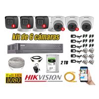 Kit 6 Cámaras de Seguridad Hikvision Audio Incorporado Full HD 2Mp