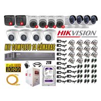 Kit 14 Cámaras de Seguridad Hikvision 06 Camara Audio Incorporado Full HD 2mp