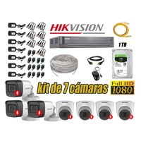 Kit 7 Cámaras de Seguridad Hikvision Audio con Incorporado Full HD 2Mp
