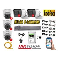 Kit 5 Cámaras de Seguridad Hikvision Audio Incorporado Full HD 1080p