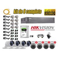 Kit 8 Cámaras de Seguridad Hikvision 04 Camara Audio Incorporado Full HD 1080p
