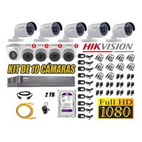 Kit 10 Cámaras de Seguridad Hikvision 04 Camara Audio Incorporado Full HD 1080p