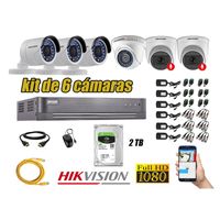 Kit 6 Cámaras de Seguridad Hikvision 02 Camara Audio Incorporado Full HD 1080p