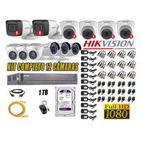 Kit 12 Cámaras de Seguridad Hikvision 06 Camara Audio Incorporado Full HD 1080p