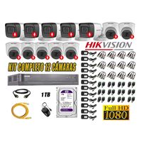 Kit 12 Cámaras de Seguridad Hikvision con Audio Incorporado Full HD 1080p