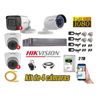 Kit 4 Cámaras de Seguridad Hikvision 03 Camara Audio Incorporado Full HD 1080p
