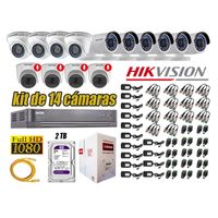 Kit 14 Cámaras de Seguridad Hikvision 04 Camara Audio Incorporado Full HD 2mp