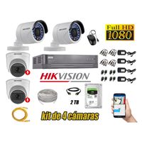 Kit 4 Cámaras de Seguridad Hikvision 02 Camara con Audio Incorporado Full HD 2mp