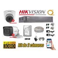 Kit 2 Cámaras de Seguridad Hikvision 2 Camara Audio Incorporado Full HD 2mp