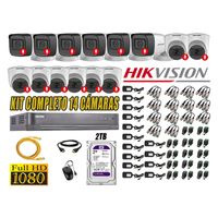 Kit 14 Cámaras de Seguridad Hikvision Audio Incorporado Full HD 1080p
