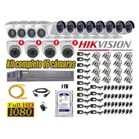 Kit 16 Cámaras de Seguridad Hikvision 04 Camara con Audio Incorporado Full HD 1080p