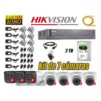 Kit 7 Cámaras de Seguridad Hikvision Audio Incorporado Full HD 1080p