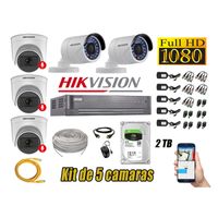 Kit 5 Cámaras de Seguridad Hikvision 03 Camara con Audio Incorporado Full HD 2mp