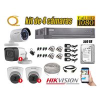 Kit 4 Cámaras de Seguridad Hikvision 3 Camara Audio Incorporado Full HD 2mp