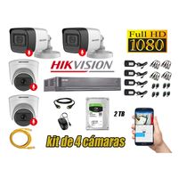 Kit 4 Cámaras de Seguridad Hikvision Audio Incorporado Full HD 1080p