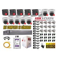 Kit 12 Cámaras de Seguridad Hikvision Audio Incorporado Full HD 2Mp