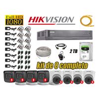 Kit 8 Cámaras de Seguridad Hikvision Audio Incorporado Full HD 2Mp