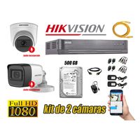 Kit 2 Cámaras de Seguridad Hikvision 02 Camara Audio Incorporado Full HD 1080p