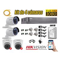 Kit 4 Cámaras de Seguridad Hikvision 02 Camara Audio Incorporado Full HD 1080p