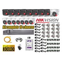 Kit 16 Cámaras de Seguridad Hikvision con Audio Incorporado Full HD 1080p