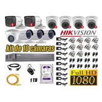 Kit 10 Cámaras de Seguridad Hikvision 06 Camara Audio Incorporado Full HD 1080p